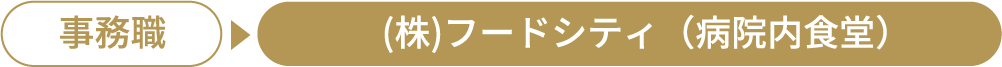 事務職→(株)フードシティ（病院内食堂）